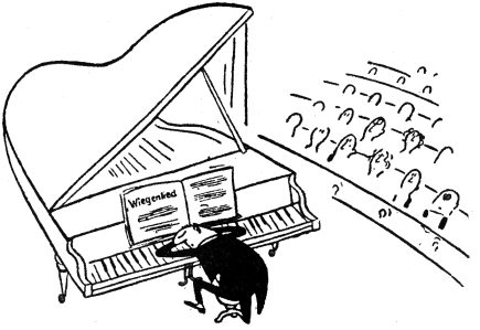 Pianist schläft auf Klaviatur